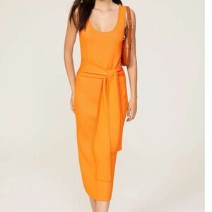 TOCCIN‎ Lucy Midi Dress Size M Womens Orange RTR